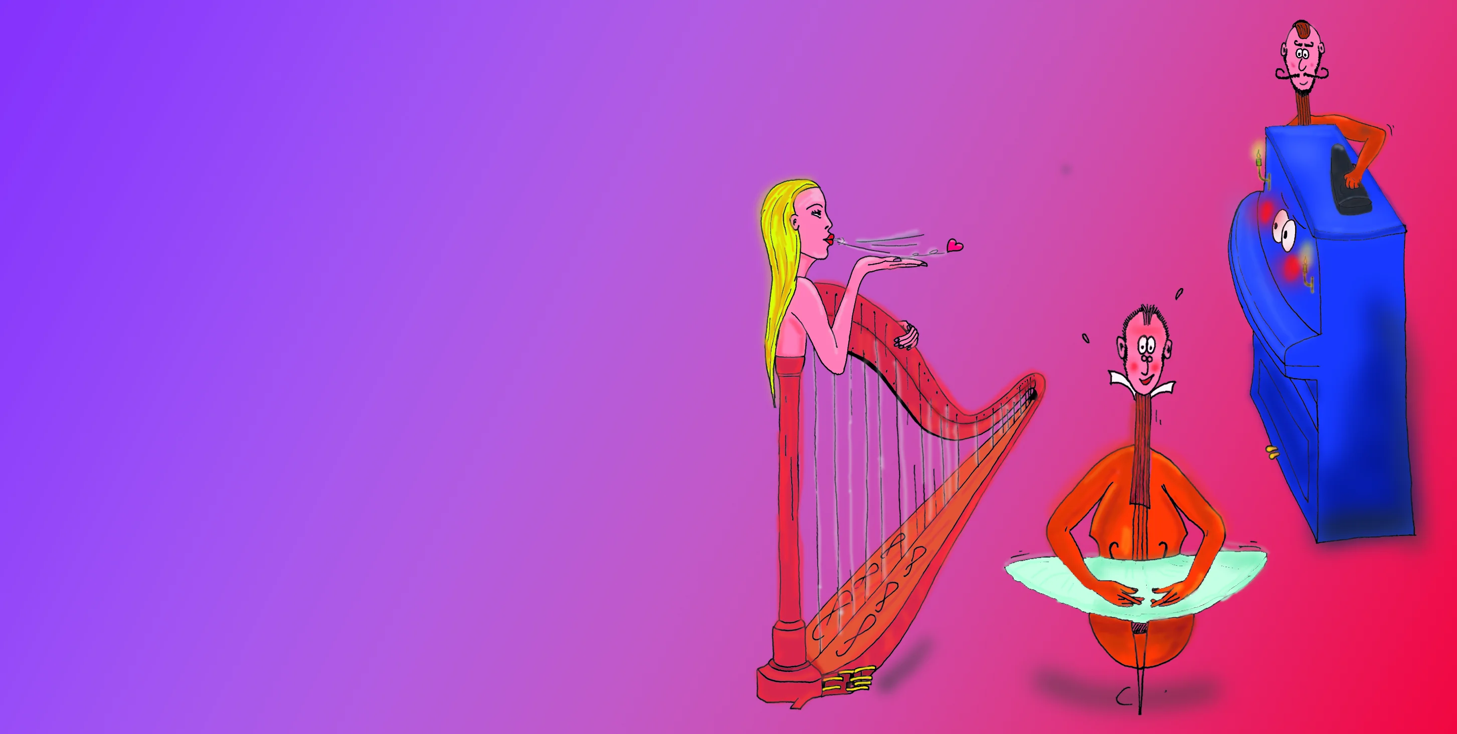 Illustration: Musikinstrumente auf dem Schuldachboden